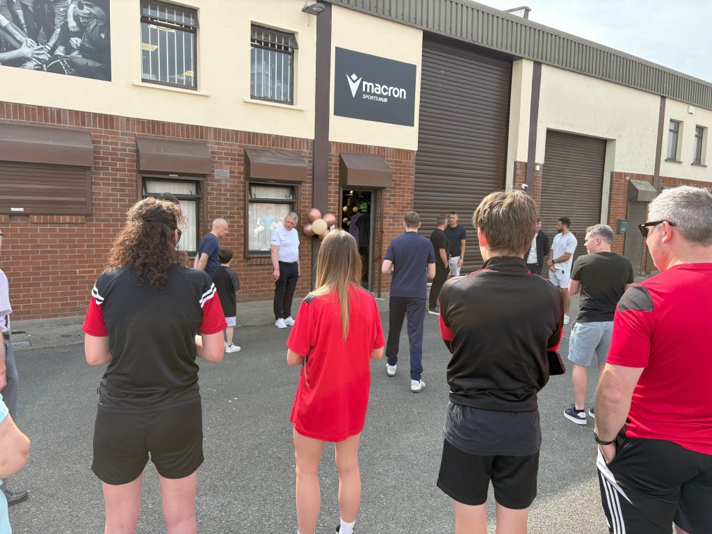 Macron Sports Hub image from outside our new showroom