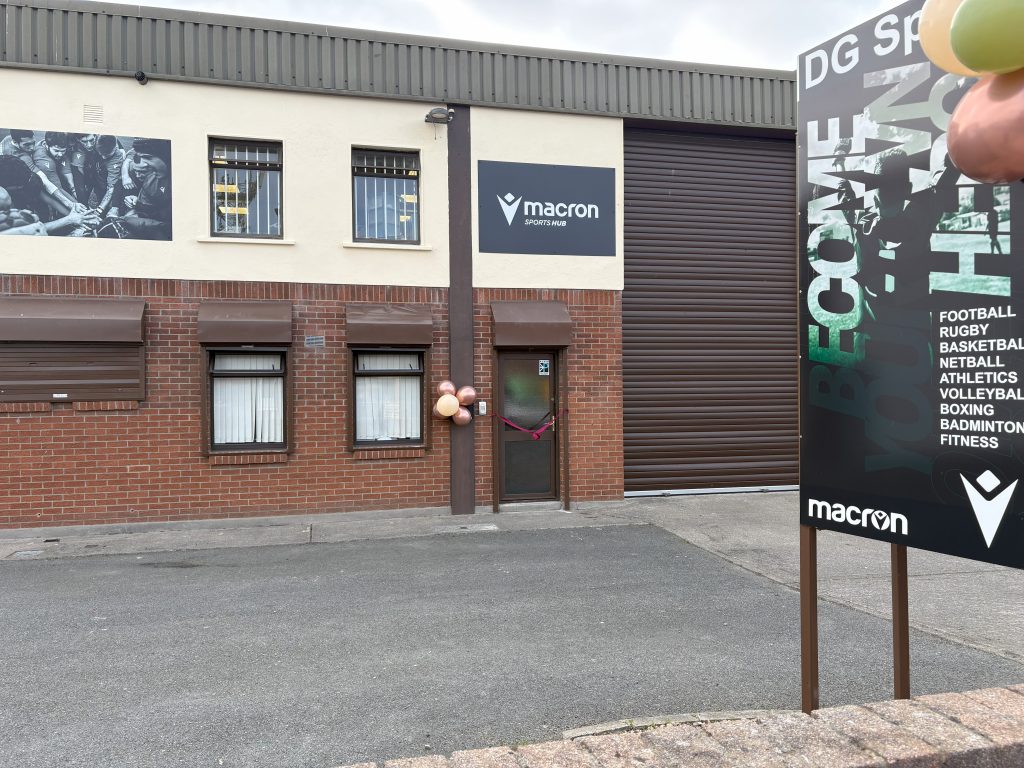 Macron Sports Hub image from outside our new showroom