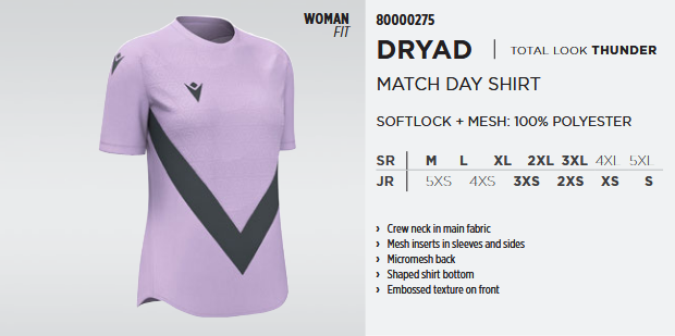 Dryad Match Day Shirt - Total Look Thunder