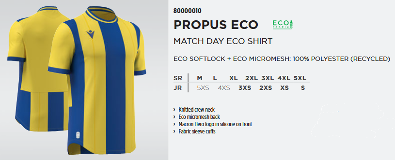 800000100201 - PROPUS ECO MATCH DAY ECO SHIRT