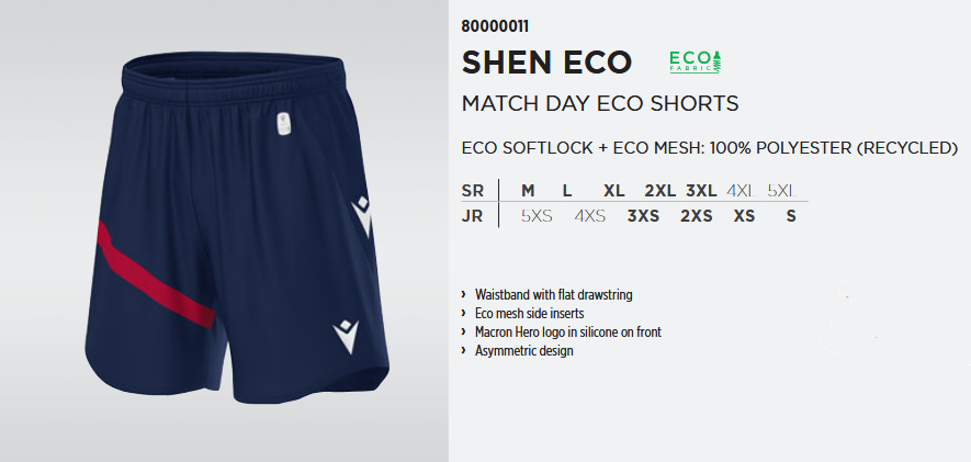 80000011 - SHEN ECO MATCH DAY ECO SHORTS