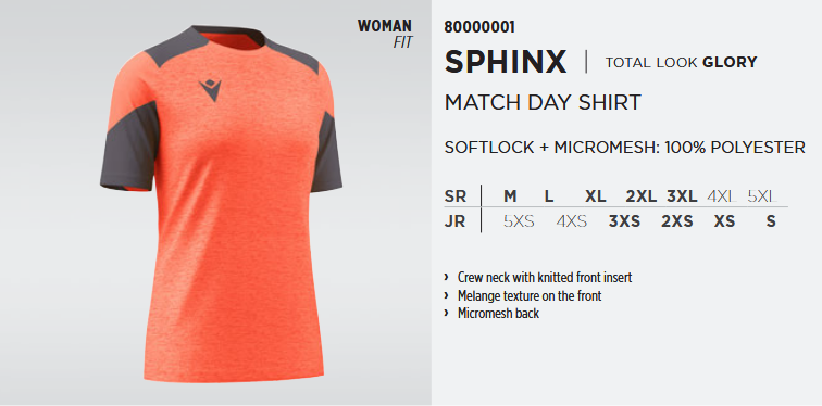 Sphinx Match Day Shirt, Total Look Glory, Woman Fit
