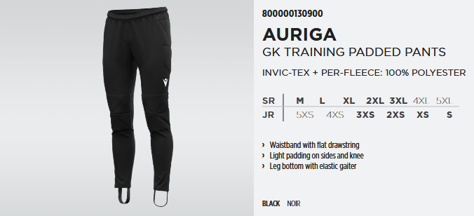 800000130900 - Auriga Goalkeeper Training Padded Trouser Pants